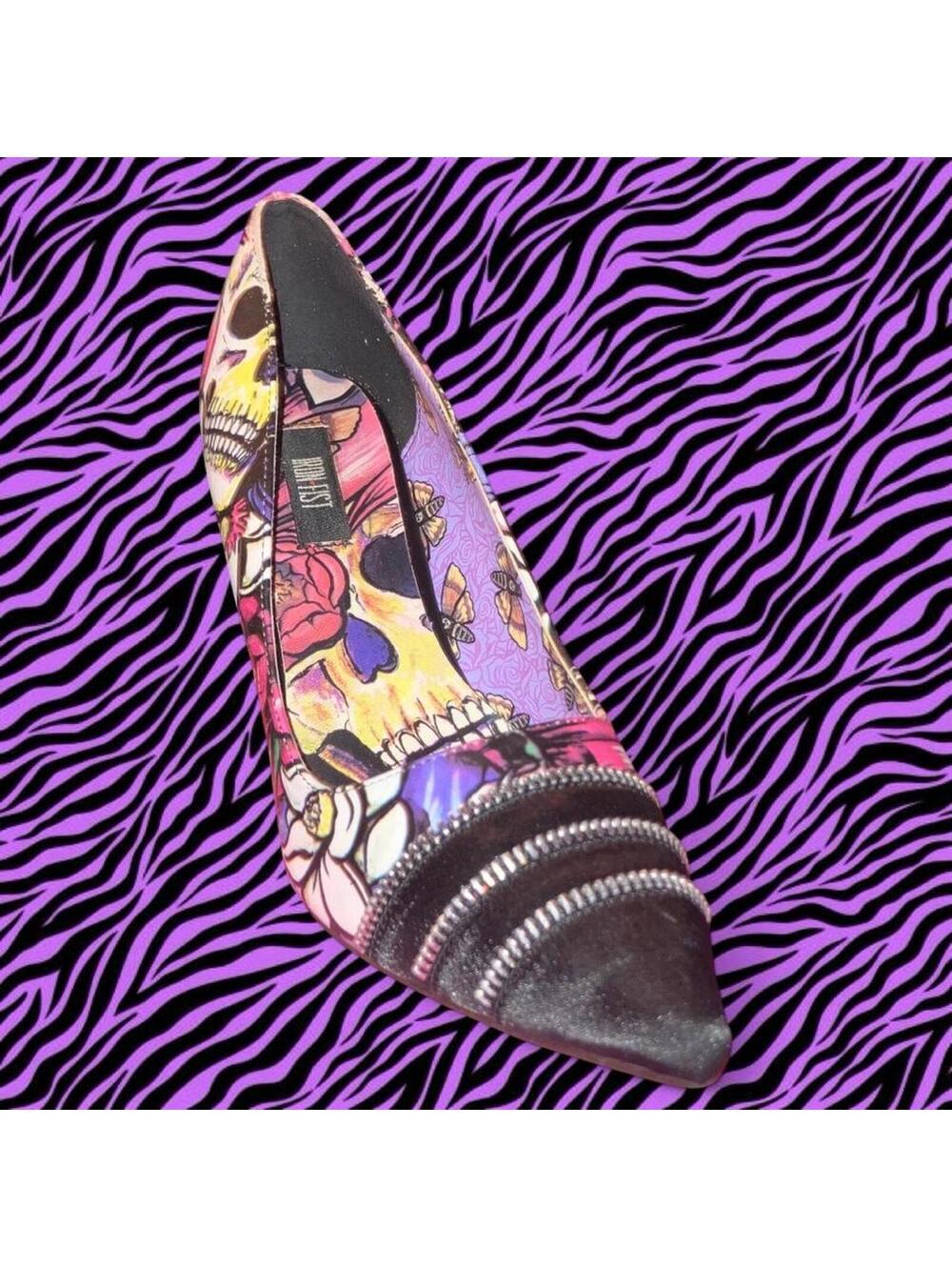 Remind him you are "Dead Crazy" in these Iron Fist monster girl skull heels